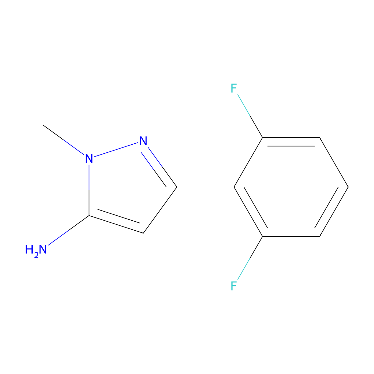 3-(2,6-Difluorophenyl)-1-methyl-1h-pyrazol-5-amine molecular structure, CAS 1152666-59-5