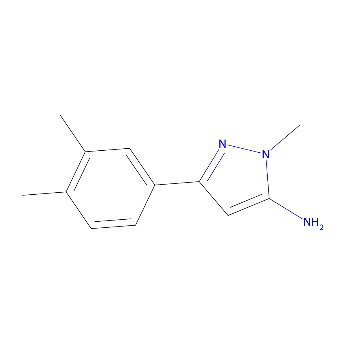 3-(3,4-Dimethylphenyl)-1-methyl-1h-pyrazol-5-amine molecular structure, CAS 1152666-68-6