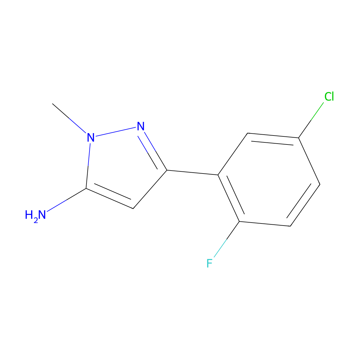 3-(5-Chloro-2-fluorophenyl)-1-methyl-1h-pyrazol-5-amine molecular structure, CAS 1152666-84-6