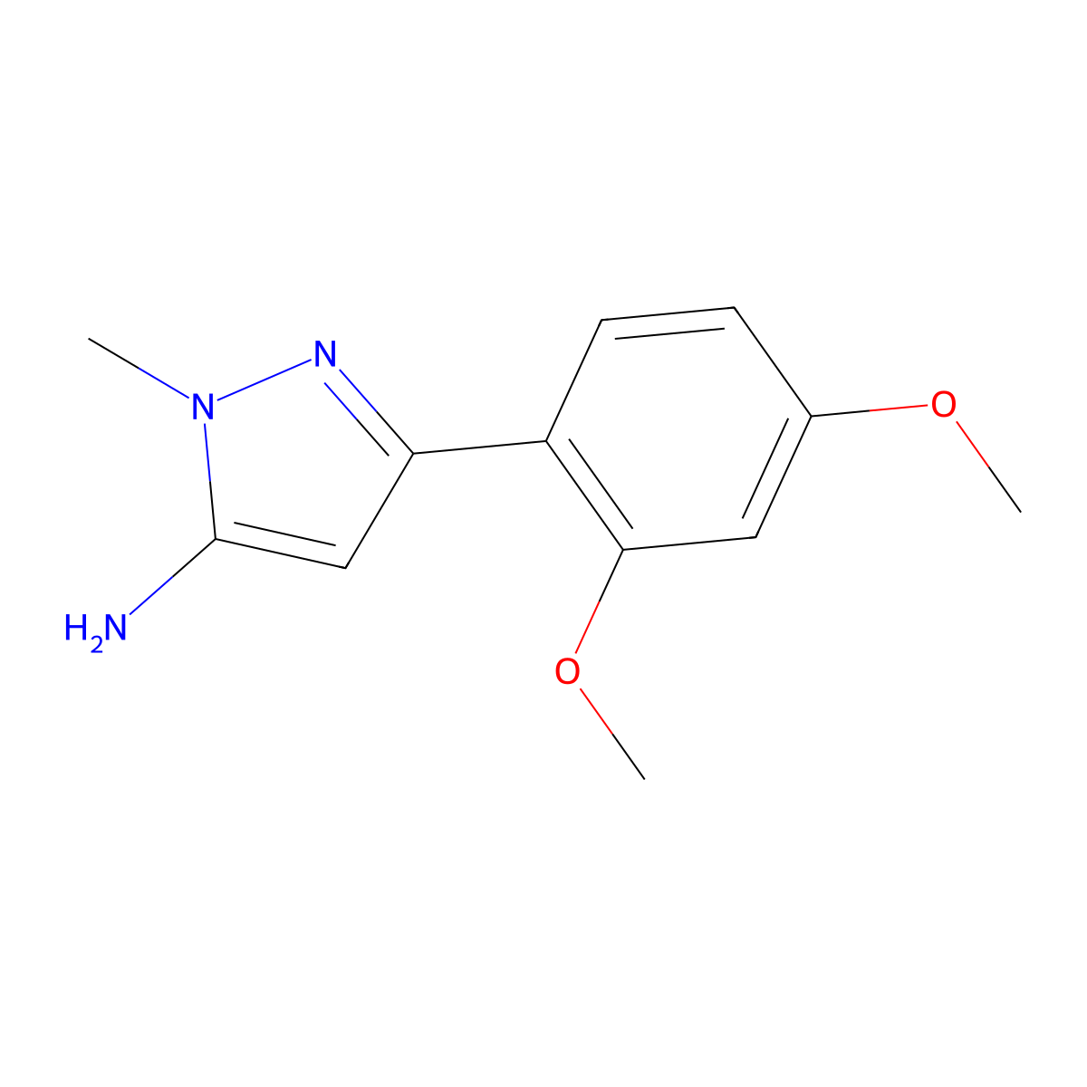 3-(2,4-Dimethoxyphenyl)-1-methyl-1h-pyrazol-5-amine molecular structure, CAS 1152666-89-1