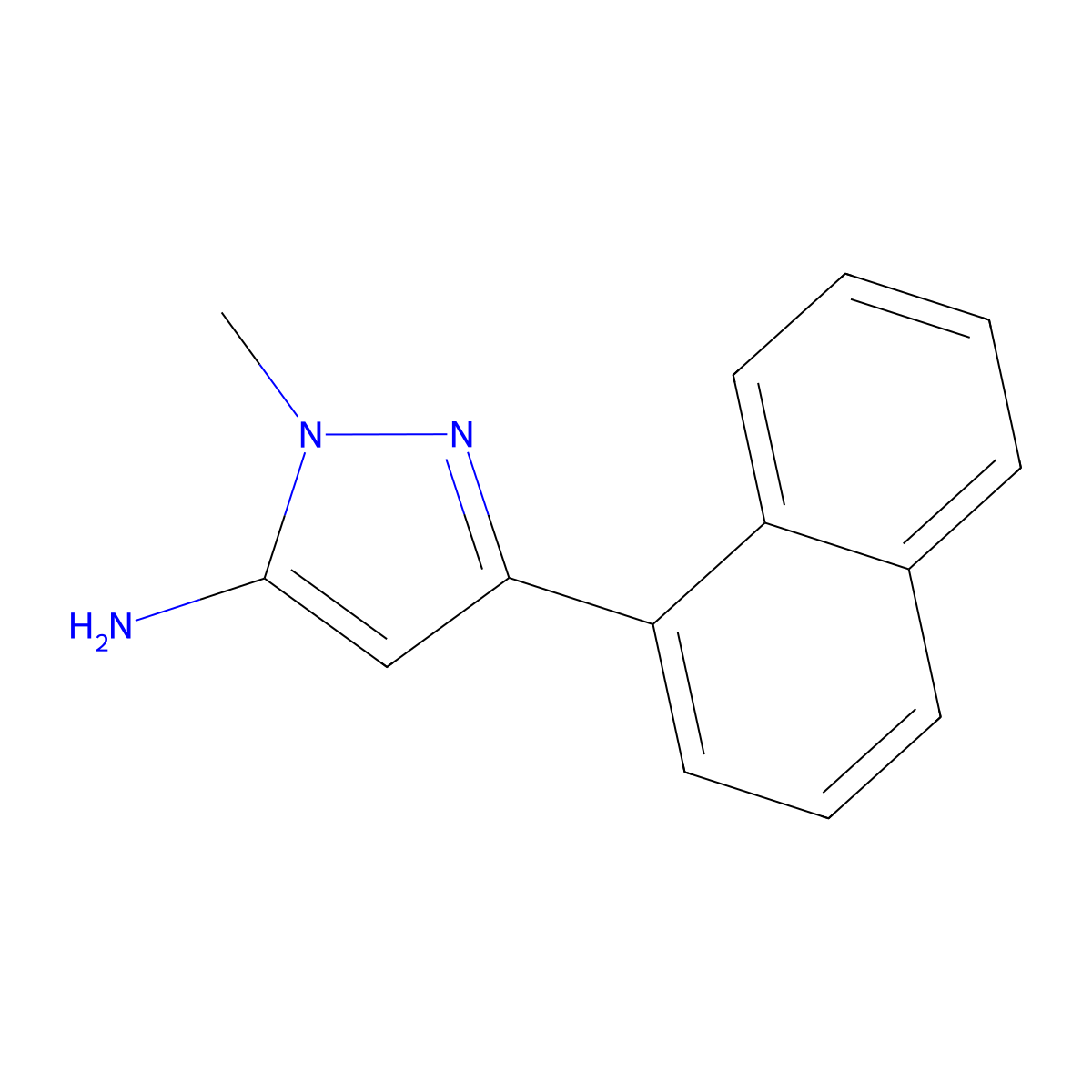 1-methyl-3-(naphthalen-1-yl)-1H-pyrazol-5-amine molecular structure, CAS 1152667-07-6
