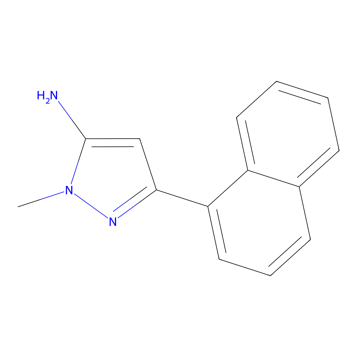 1-methyl-3-(naphthalen-1-yl)-1H-pyrazol-5-amine molecular structure, CAS 1152667-07-6