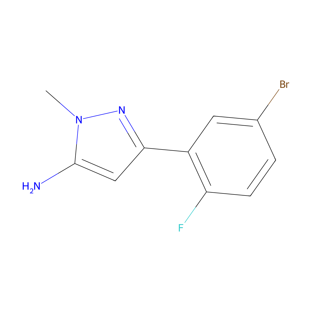 3-(5-Bromo-2-fluorophenyl)-1-methyl-1h-pyrazol-5-amine molecular structure, CAS 1152667-08-7