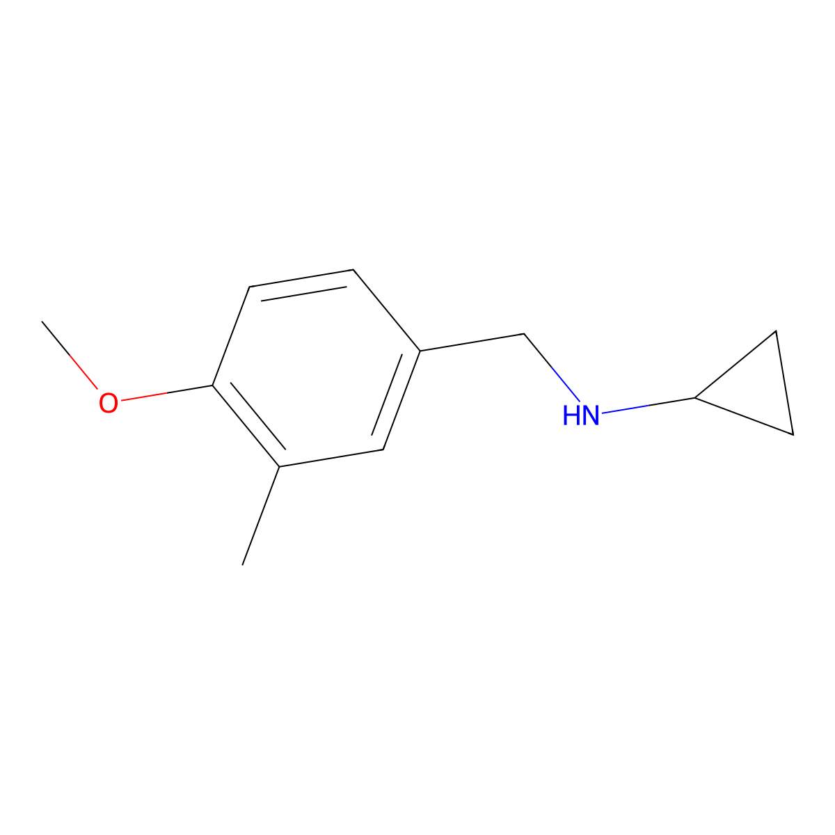 N-[(4-methoxy-3-methylphenyl)methyl]cyclopropanamine molecular structure, CAS 1152671-40-3