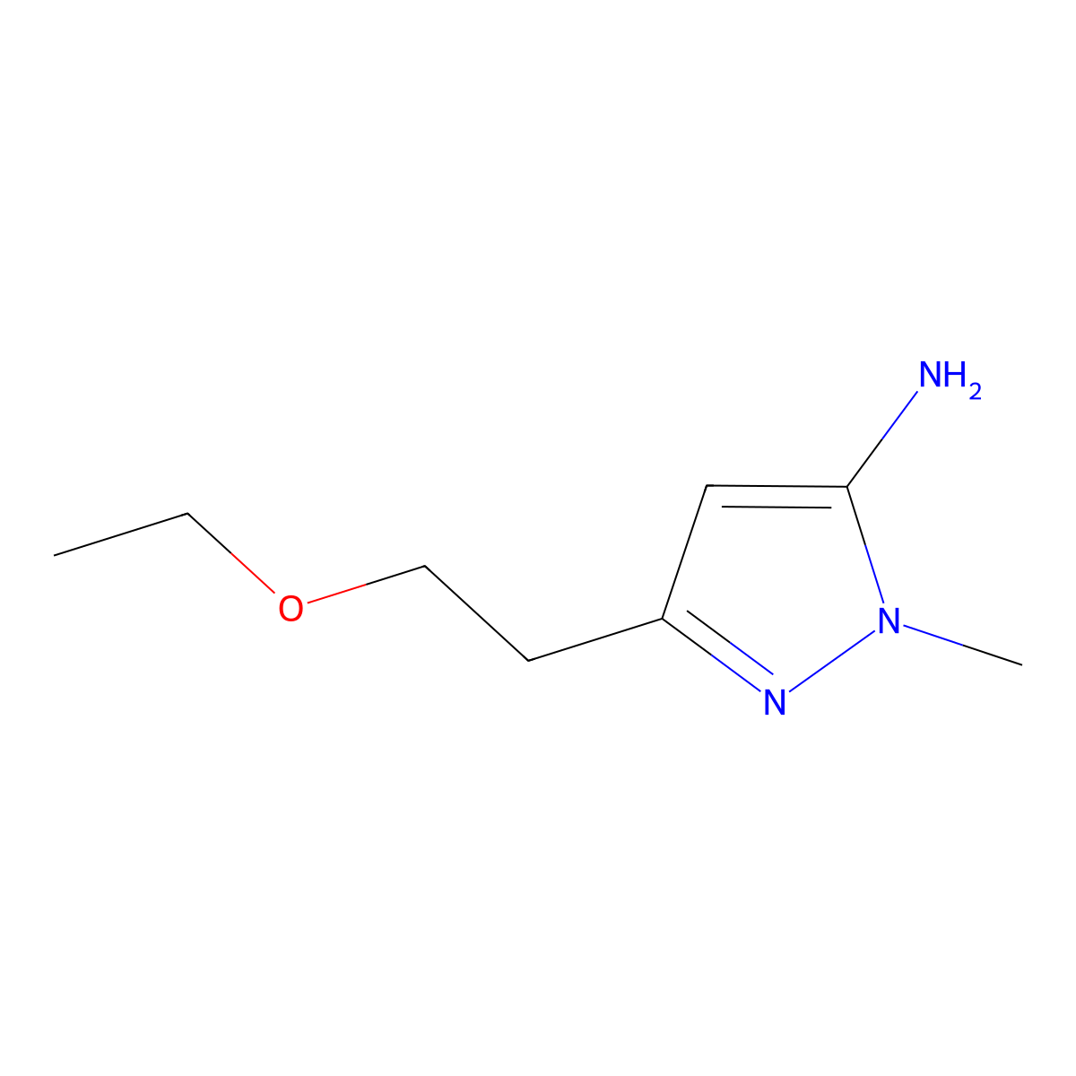 3-(2-Ethoxyethyl)-1-methyl-1h-pyrazol-5-amine molecular structure, CAS 1152676-00-0