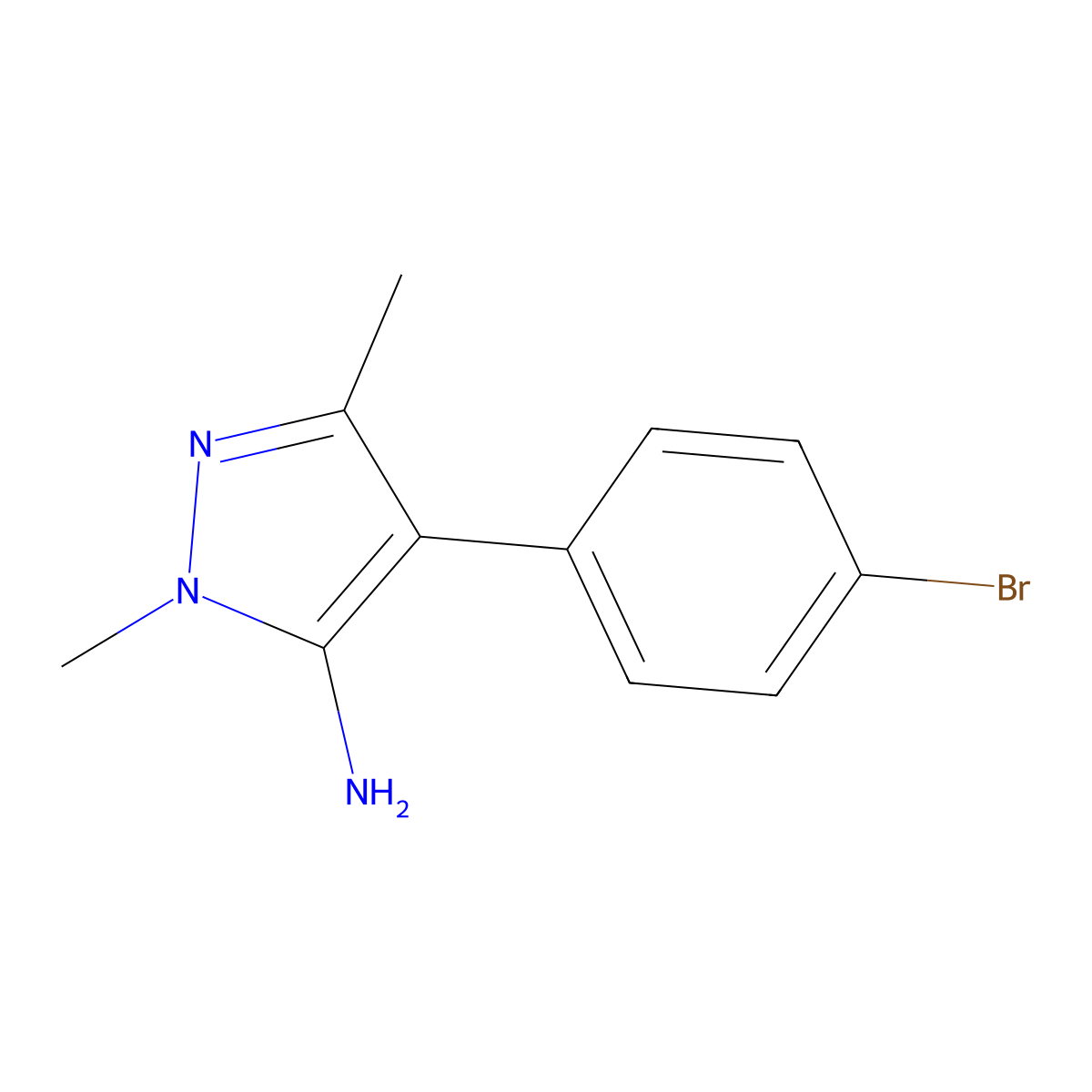 4-(4-Bromophenyl)-2,5-dimethylpyrazol-3-amine molecular structure, CAS 1152678-01-7