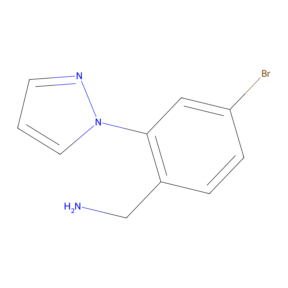 (4-Bromo-2-(1h-pyrazol-1-yl)phenyl)methanamine molecular structure, CAS 1152678-72-2