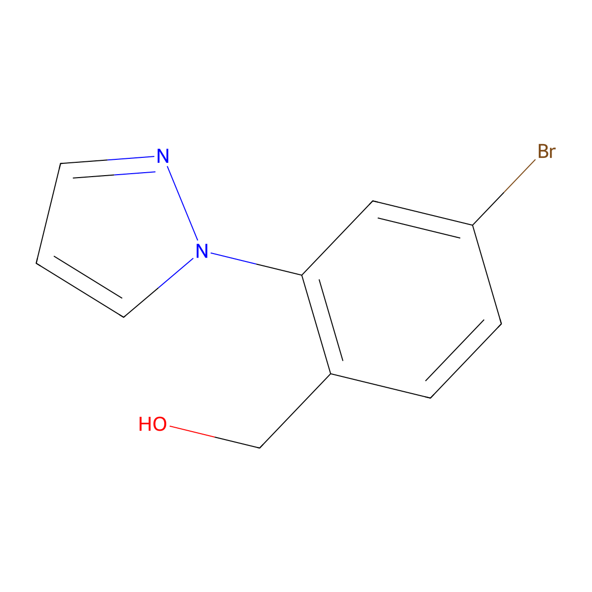 (4-Bromo-2-(1h-pyrazol-1-yl)phenyl)methanol molecular structure, CAS 1152678-81-3