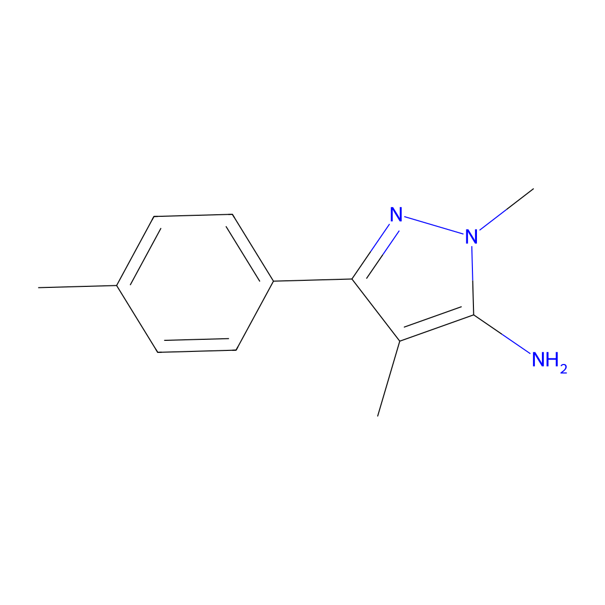 1,4-Dimethyl-3-(p-tolyl)-1h-pyrazol-5-amine molecular structure, CAS 1152681-87-2