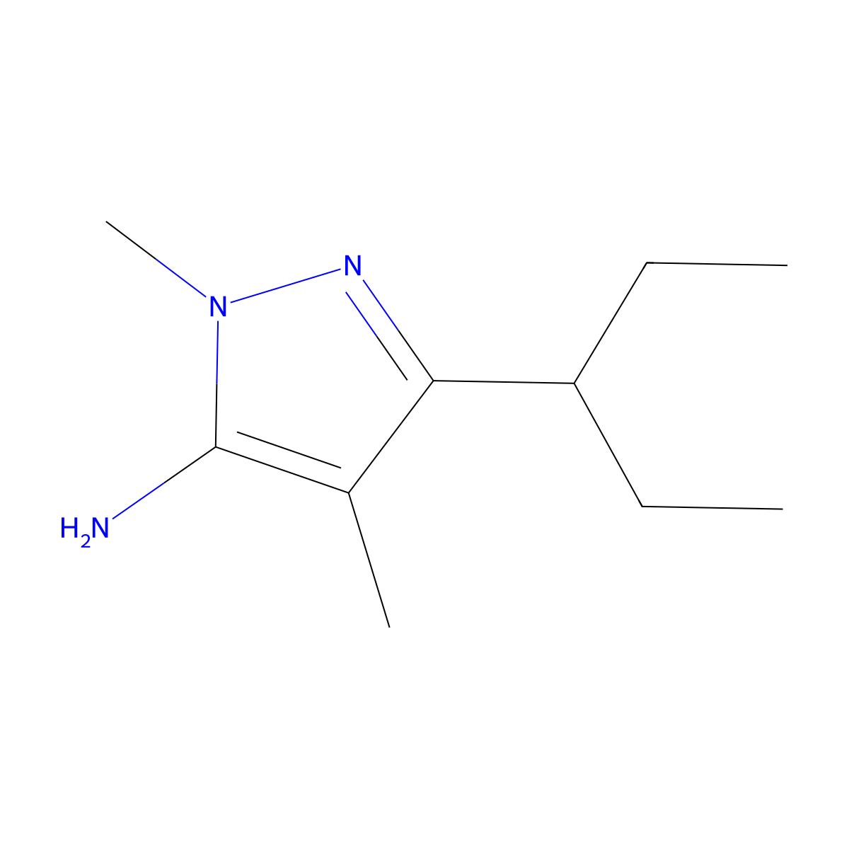1,4-Dimethyl-3-(pentan-3-YL)-1H-pyrazol-5-amine molecular structure, CAS 1152682-55-7