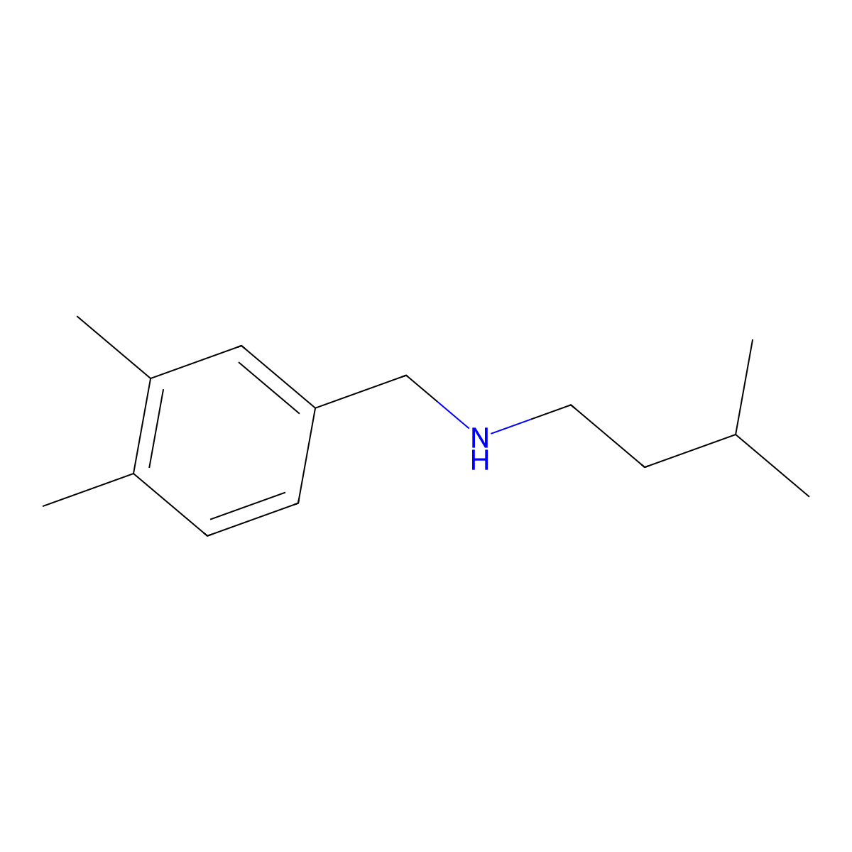 [(3,4-Dimethylphenyl)methyl](3-methylbutyl)amine molecular structure, CAS 1152683-80-1