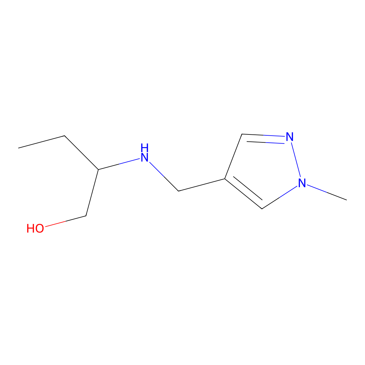 2-{[(1-methyl-1H-pyrazol-4-yl)methyl]amino}butan-1-ol molecular structure, CAS 1152688-11-3