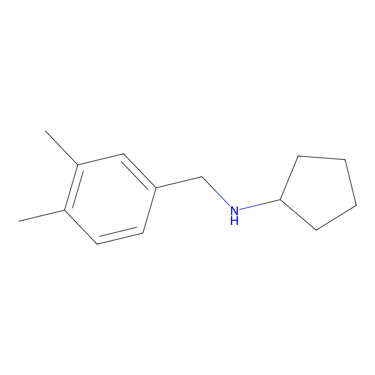N-[(3,4-dimethylphenyl)methyl]cyclopentanamine molecular structure, CAS 1152689-41-2