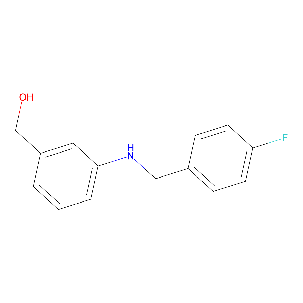 (3-((4-Fluorobenzyl)amino)phenyl)methanol molecular structure, CAS 1152696-00-8