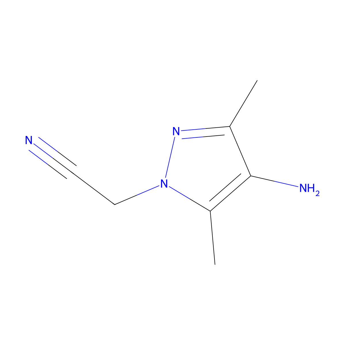 2-(4-Amino-3,5-dimethyl-1H-pyrazol-1-YL)acetonitrile molecular structure, CAS 1152698-38-8