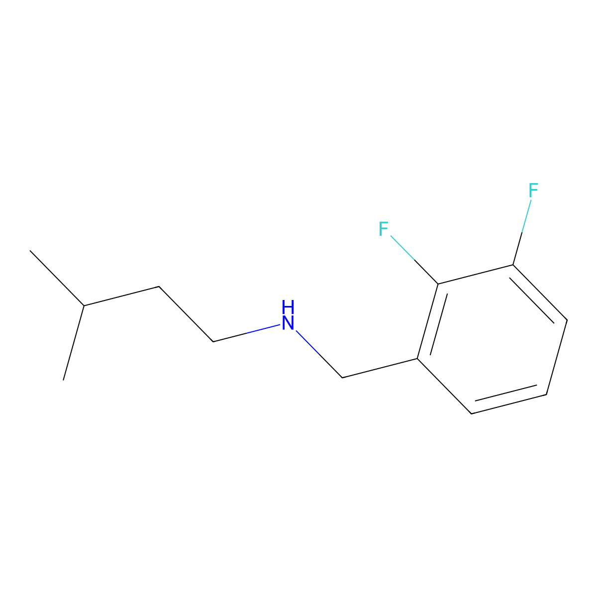 [(2,3-Difluorophenyl)methyl](3-methylbutyl)amine molecular structure, CAS 1152704-85-2