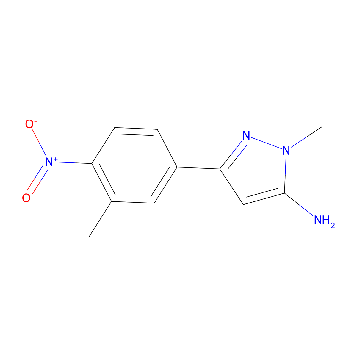 1-Methyl-3-(3-methyl-4-nitrophenyl)-1h-pyrazol-5-amine molecular structure, CAS 1152708-15-0