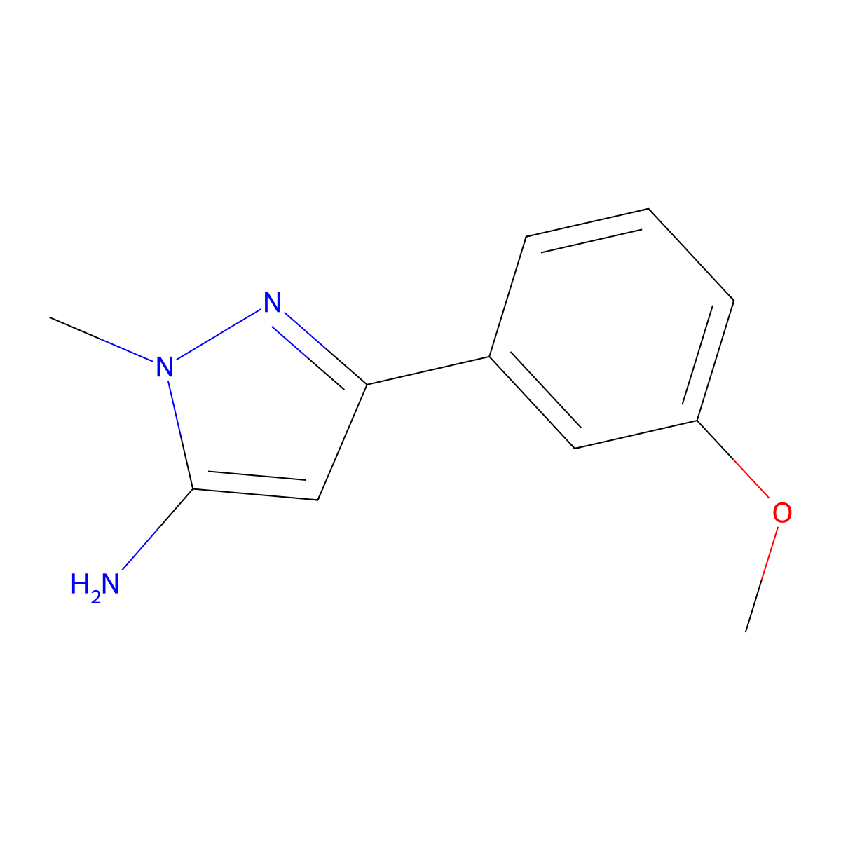 3-(3-methoxyphenyl)-1-methyl-1H-pyrazol-5-amine molecular structure, CAS 1152708-61-6