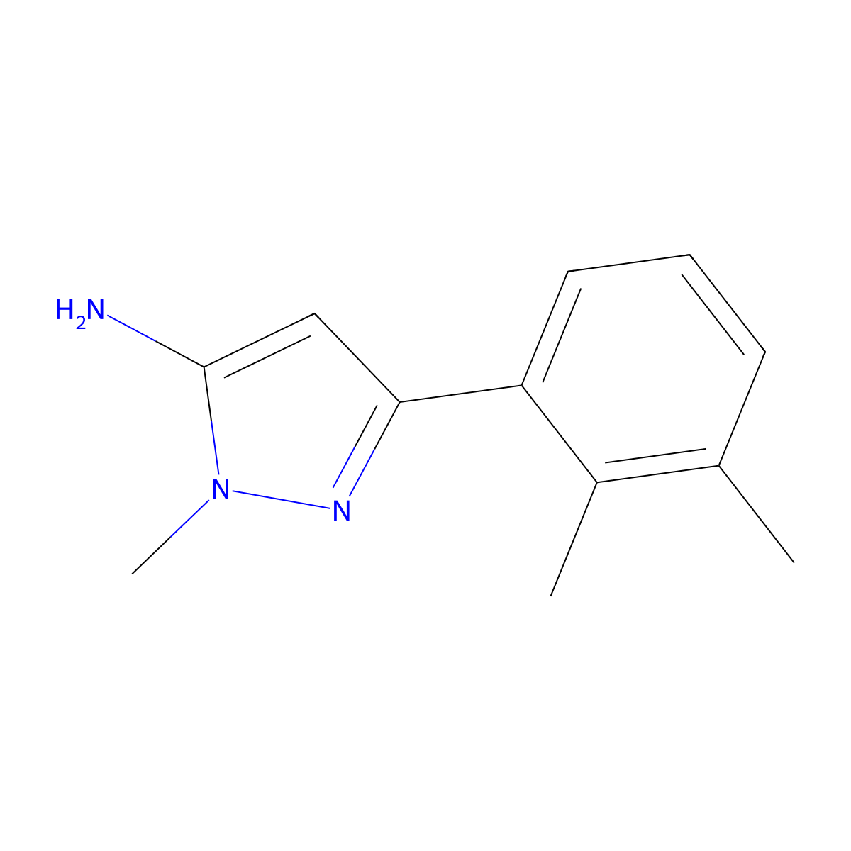 3-(2,3-dimethylphenyl)-1-methyl-1H-pyrazol-5-amine molecular structure, CAS 1152708-66-1