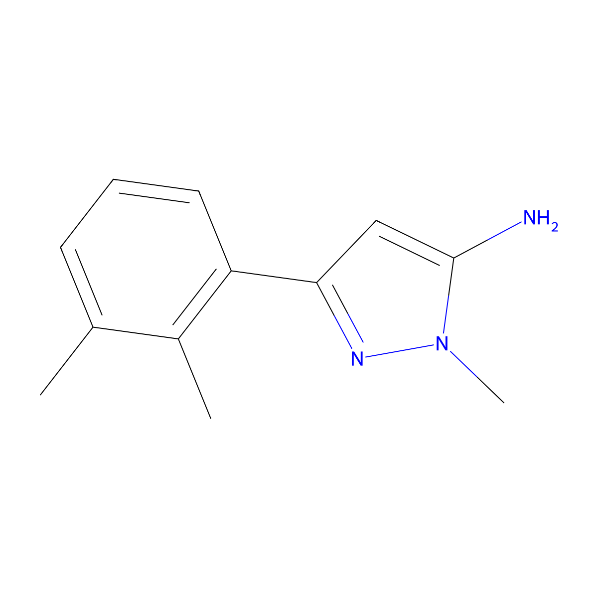 3-(2,3-dimethylphenyl)-1-methyl-1H-pyrazol-5-amine molecular structure, CAS 1152708-66-1