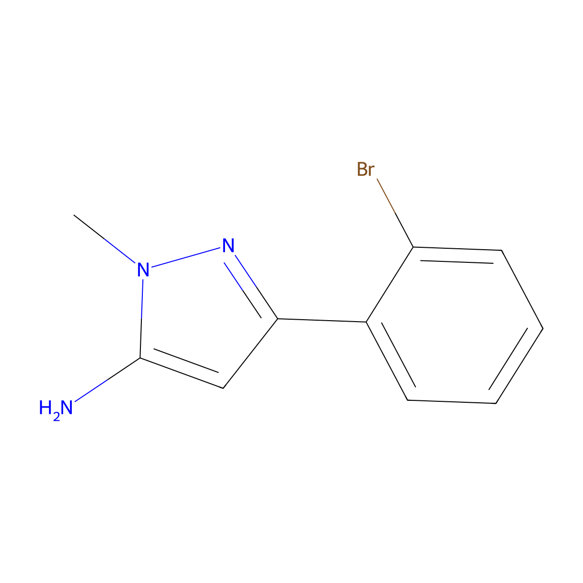 3-Amino-5-(2-bromophenyl)-2-methylpyrazole molecular structure, CAS 1152708-91-2