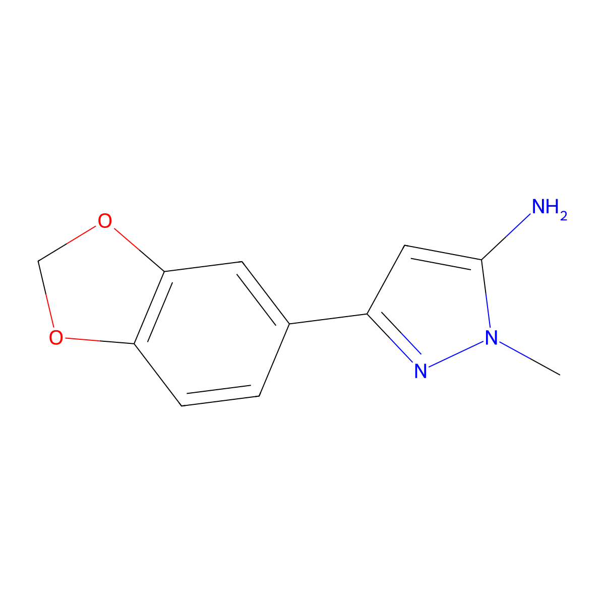 3-(1,3-Benzodioxol-5-Yl)-1-Methyl-1h-Pyrazol-5-Amine molecular structure, CAS 1152708-95-6