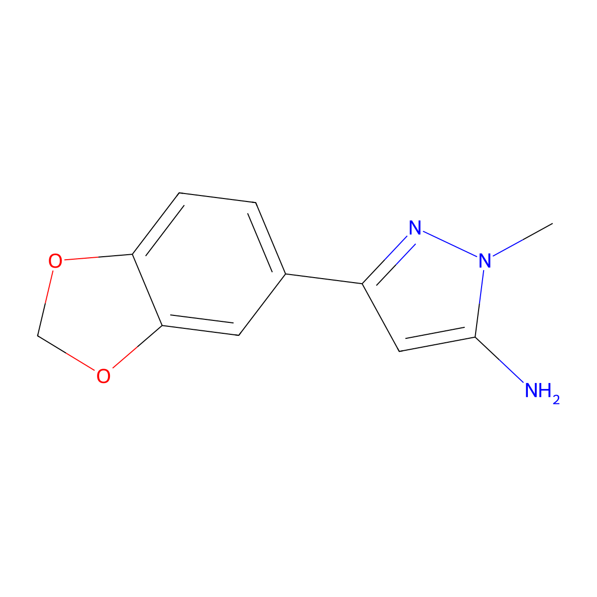 3-(1,3-Benzodioxol-5-Yl)-1-Methyl-1h-Pyrazol-5-Amine molecular structure, CAS 1152708-95-6