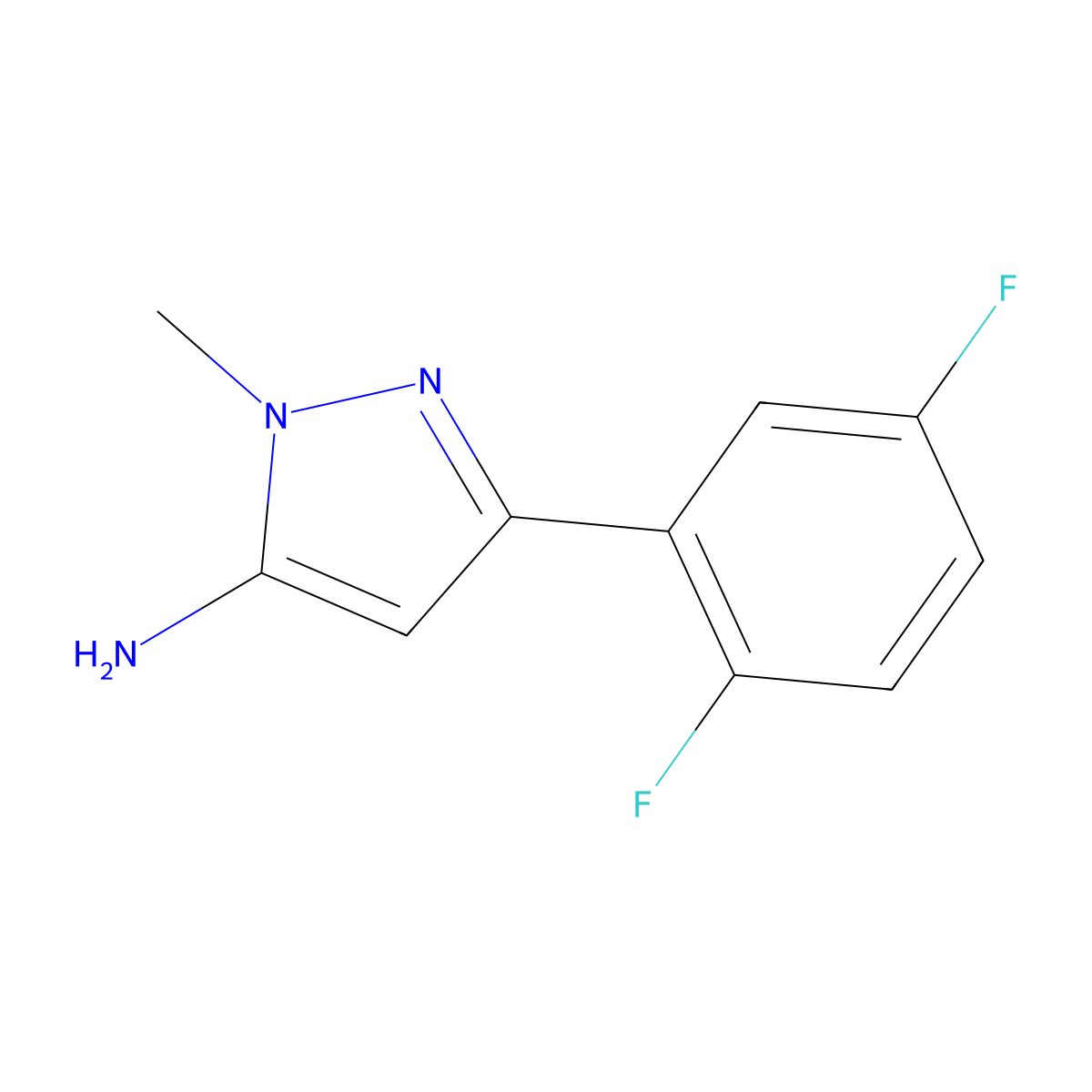 3-(2,5-Difluorophenyl)-1-methyl-1H-pyrazol-5-amine molecular structure, CAS 1152709-04-0