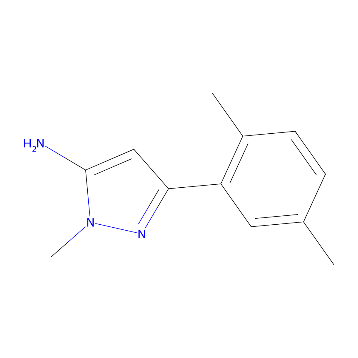 3-(2,5-Dimethylphenyl)-1-methyl-1H-pyrazol-5-amine molecular structure, CAS 1152709-12-0