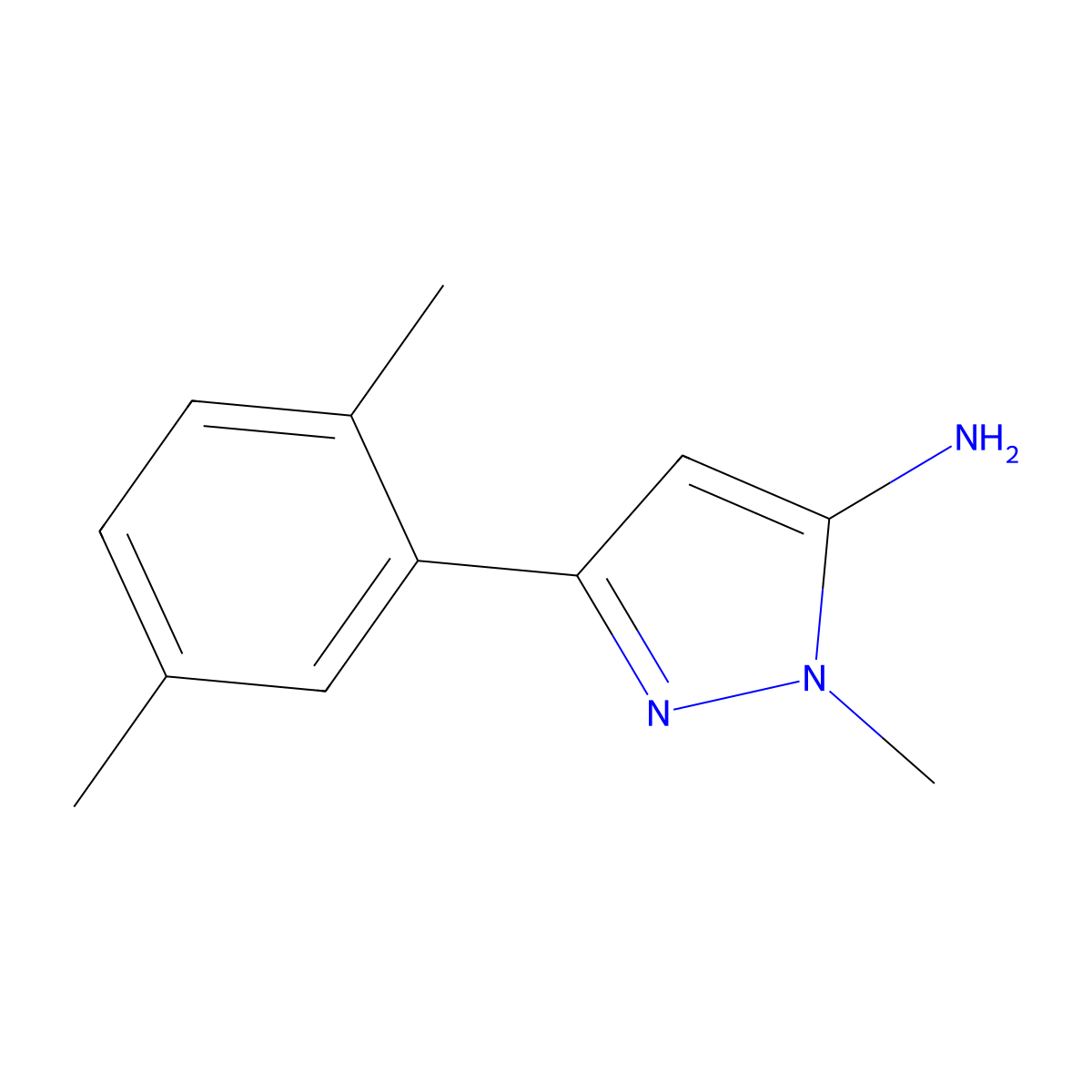 3-(2,5-Dimethylphenyl)-1-methyl-1H-pyrazol-5-amine molecular structure, CAS 1152709-12-0