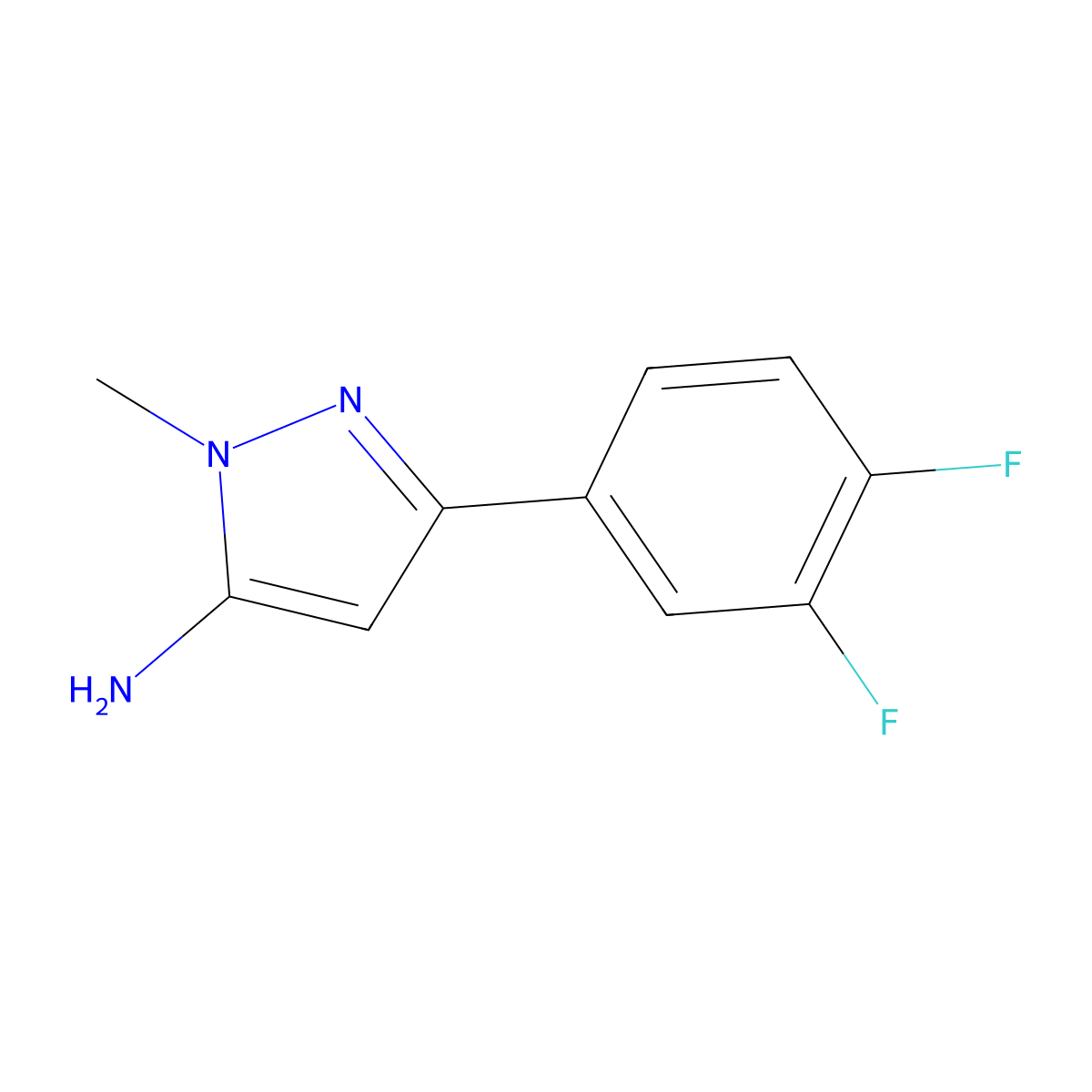 3-(3,4-Difluorophenyl)-1-methyl-1h-pyrazol-5-amine molecular structure, CAS 1152709-43-7