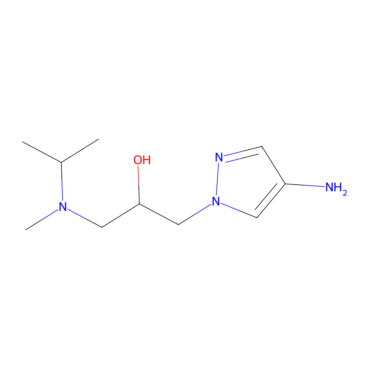 1-(4-amino-1H-pyrazol-1-yl)-3-[methyl(propan-2-yl)amino]propan-2-ol molecular structure, CAS 1152709-99-3