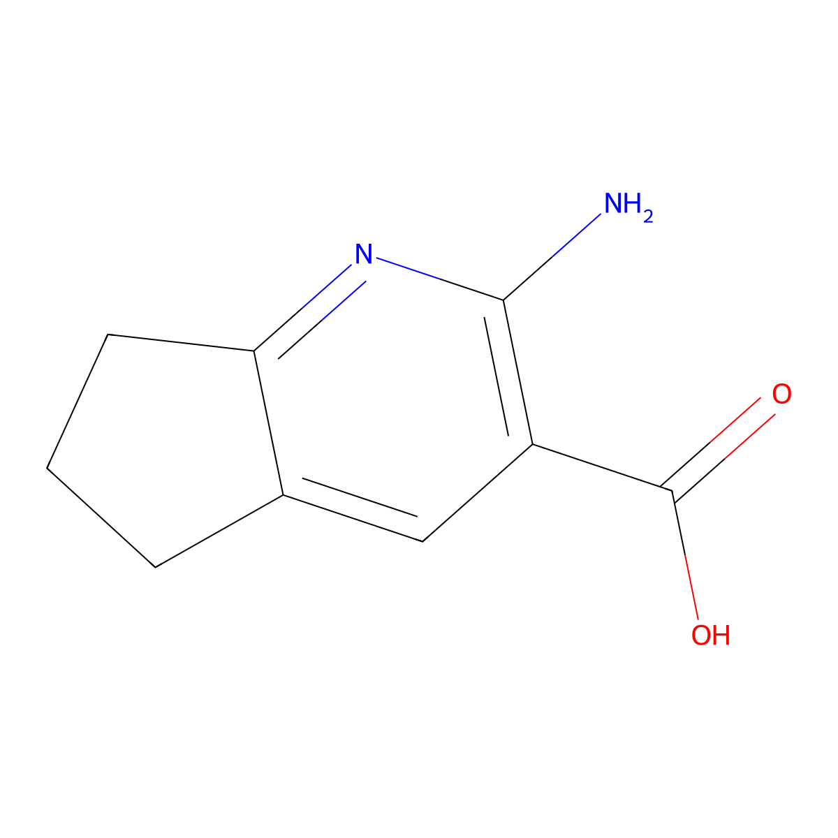 2-amino-5H,6H,7H-cyclopenta[b]pyridine-3-carboxylic acid molecular structure, CAS 115271-79-9