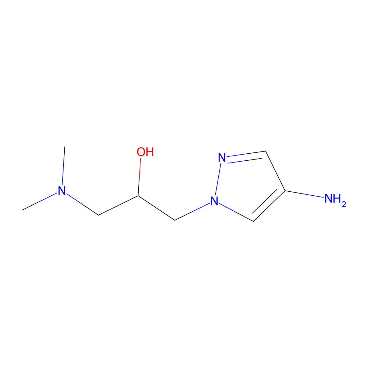 1-(4-amino-1H-pyrazol-1-yl)-3-(dimethylamino)propan-2-ol molecular structure, CAS 1152710-27-4