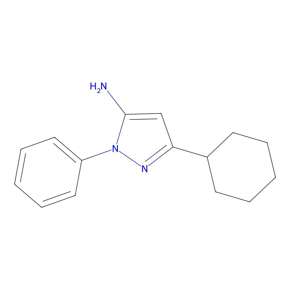 3-Cyclohexyl-1-phenyl-1H-pyrazol-5-amine molecular structure, CAS 1152711-96-0