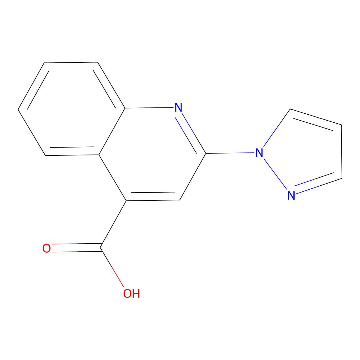 2-(1H-pyrazol-1-yl)quinoline-4-carboxylic acid molecular structure, CAS 1152718-85-8
