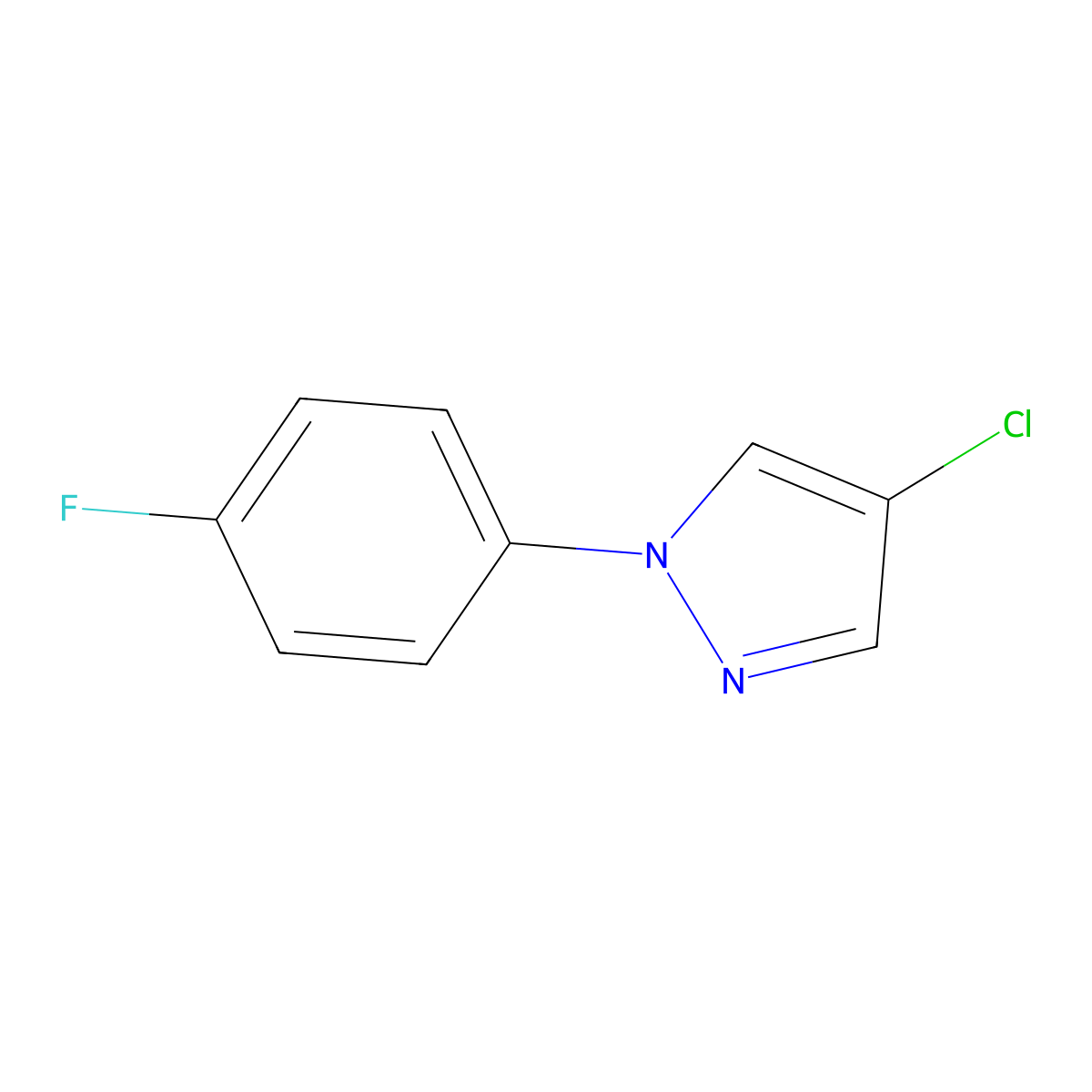 4-Chloro-1-(4-fluorophenyl)pyrazole molecular structure, CAS 1152719-73-7