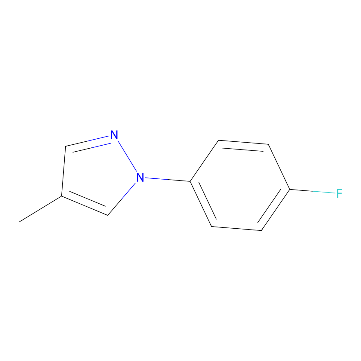 1-(4-fluorophenyl)-4-methyl-1H-pyrazole molecular structure, CAS 1152719-74-8