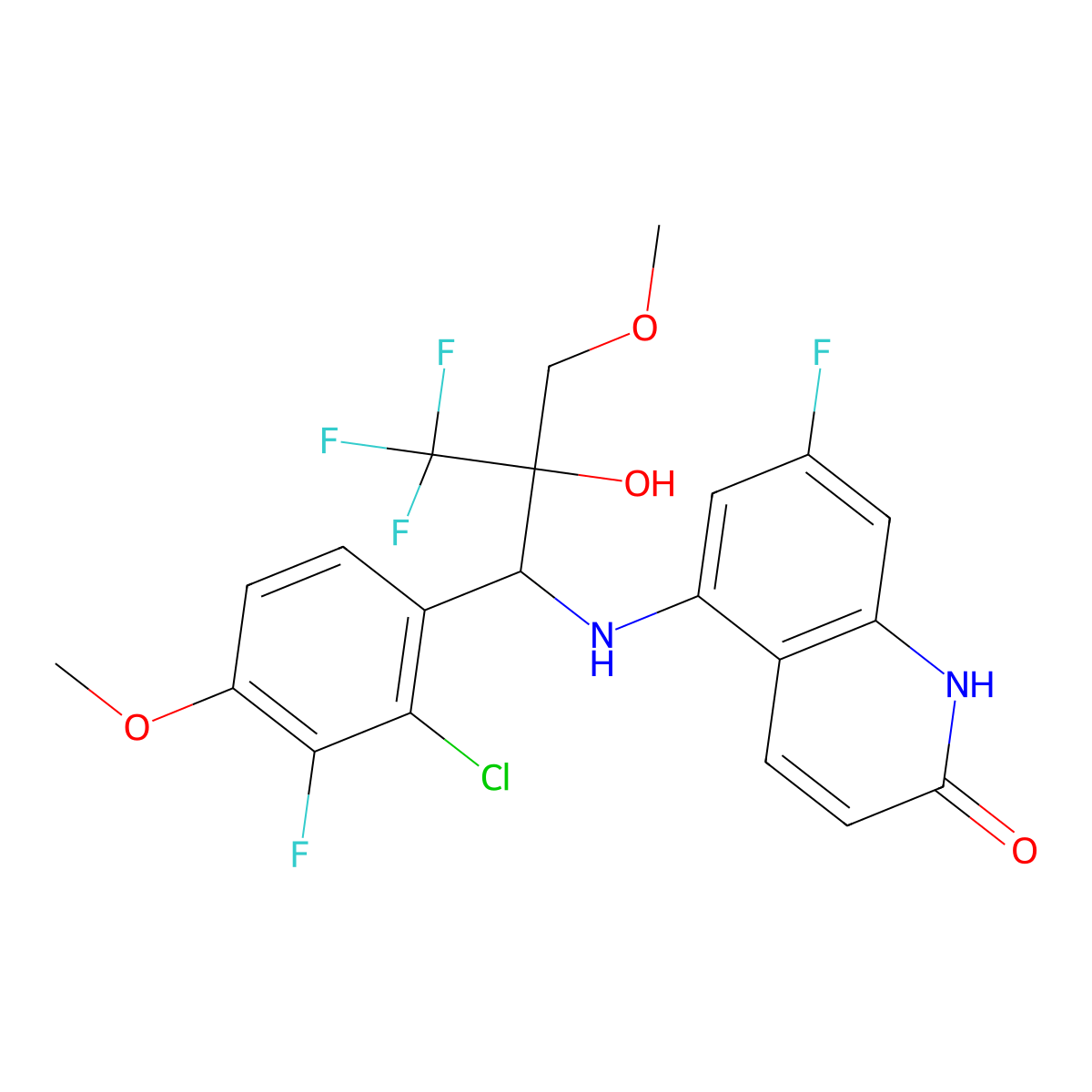 5-((3,3,3-trifluoro-2-hydroxy-1-arylpropyl)amino)-1H-quinolin-2-ones molecular structure, CAS 1152781-51-5