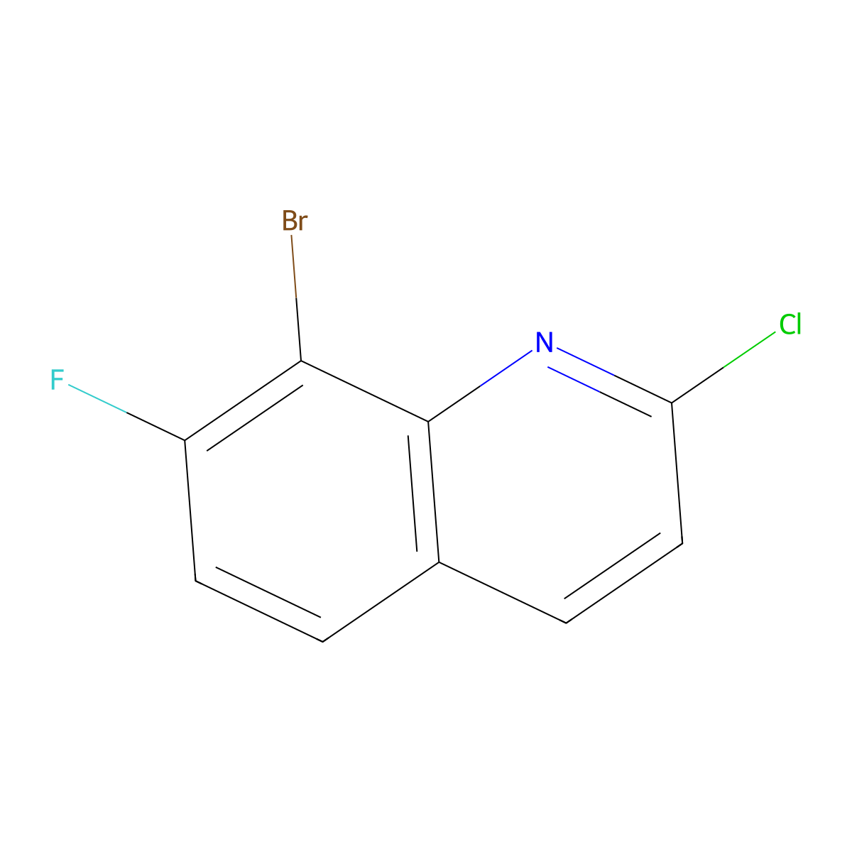 8-Bromo-2-chloro-7-fluoroquinoline molecular structure, CAS 1152781-66-2