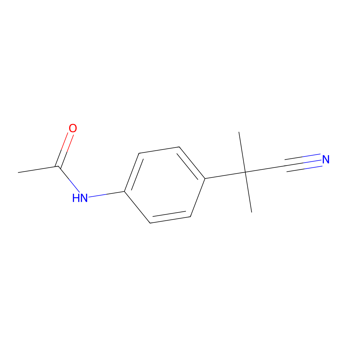 N-(4-(2-cyanopropan-2-yl)phenyl)acetamide molecular structure, CAS 115279-58-8