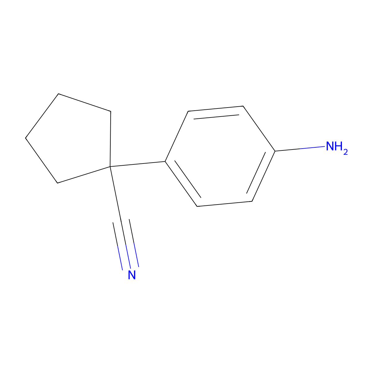 1-(4-Aminophenyl)cyclopentanecarbonitrile molecular structure, CAS 115279-73-7