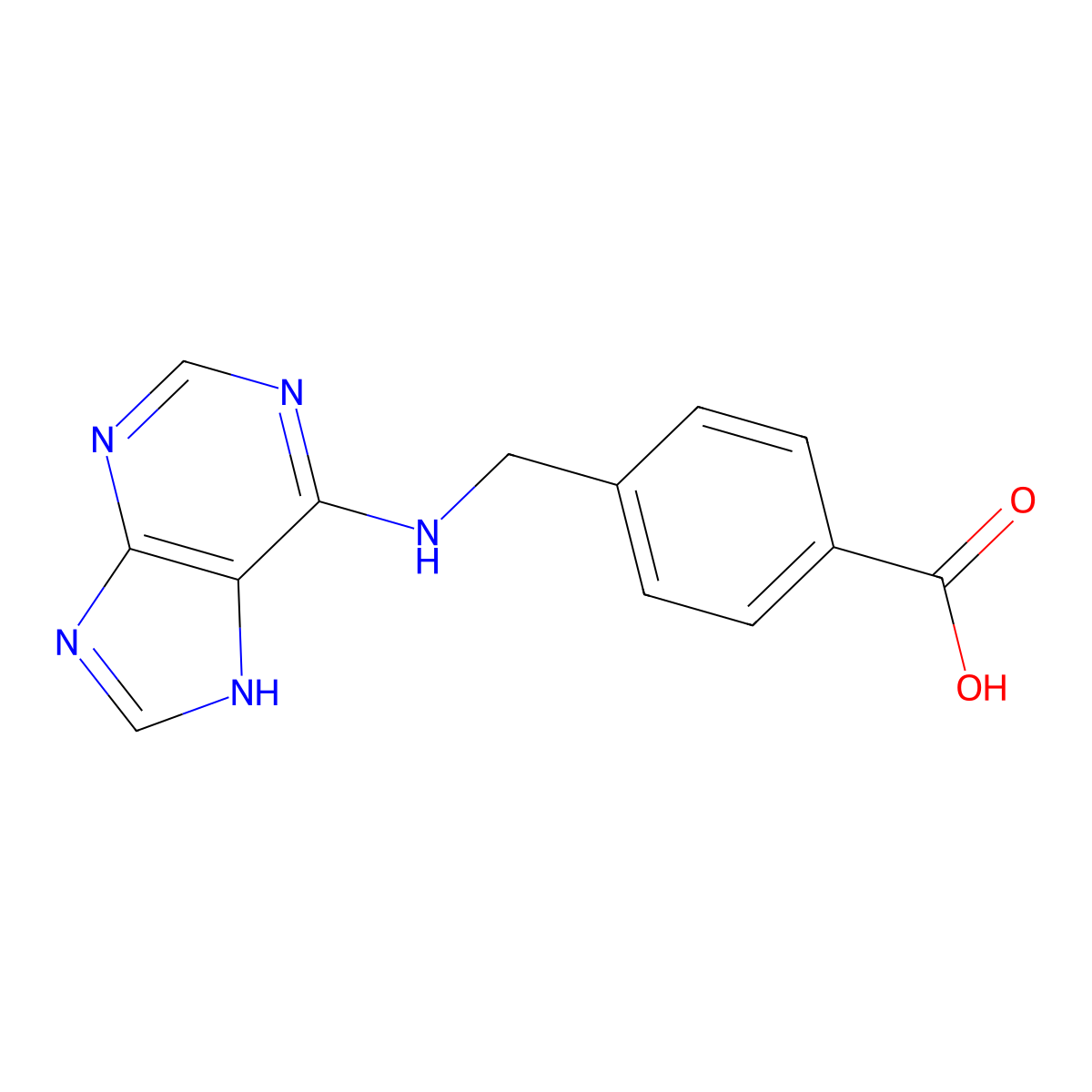4-[(7H-purin-6-ylamino)methyl]benzoic Acid molecular structure, CAS 115280-83-6