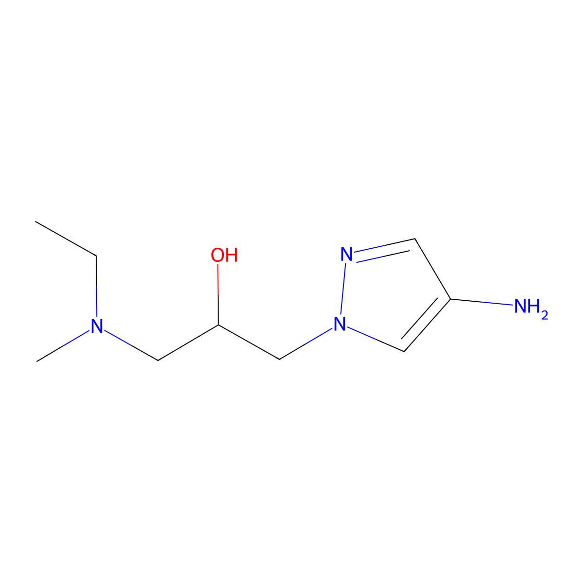 1-(4-amino-1H-pyrazol-1-yl)-3-[ethyl(methyl)amino]propan-2-ol molecular structure, CAS 1152812-59-3