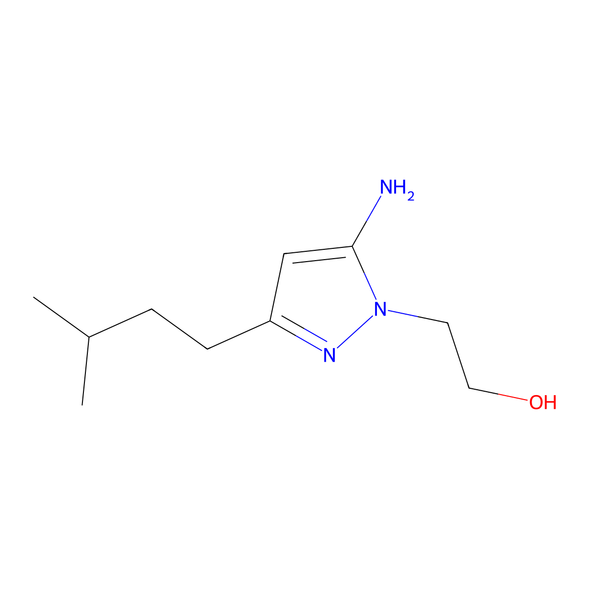2-(5-Amino-3-isopentyl-1h-pyrazol-1-yl)ethan-1-ol molecular structure, CAS 1152814-89-5