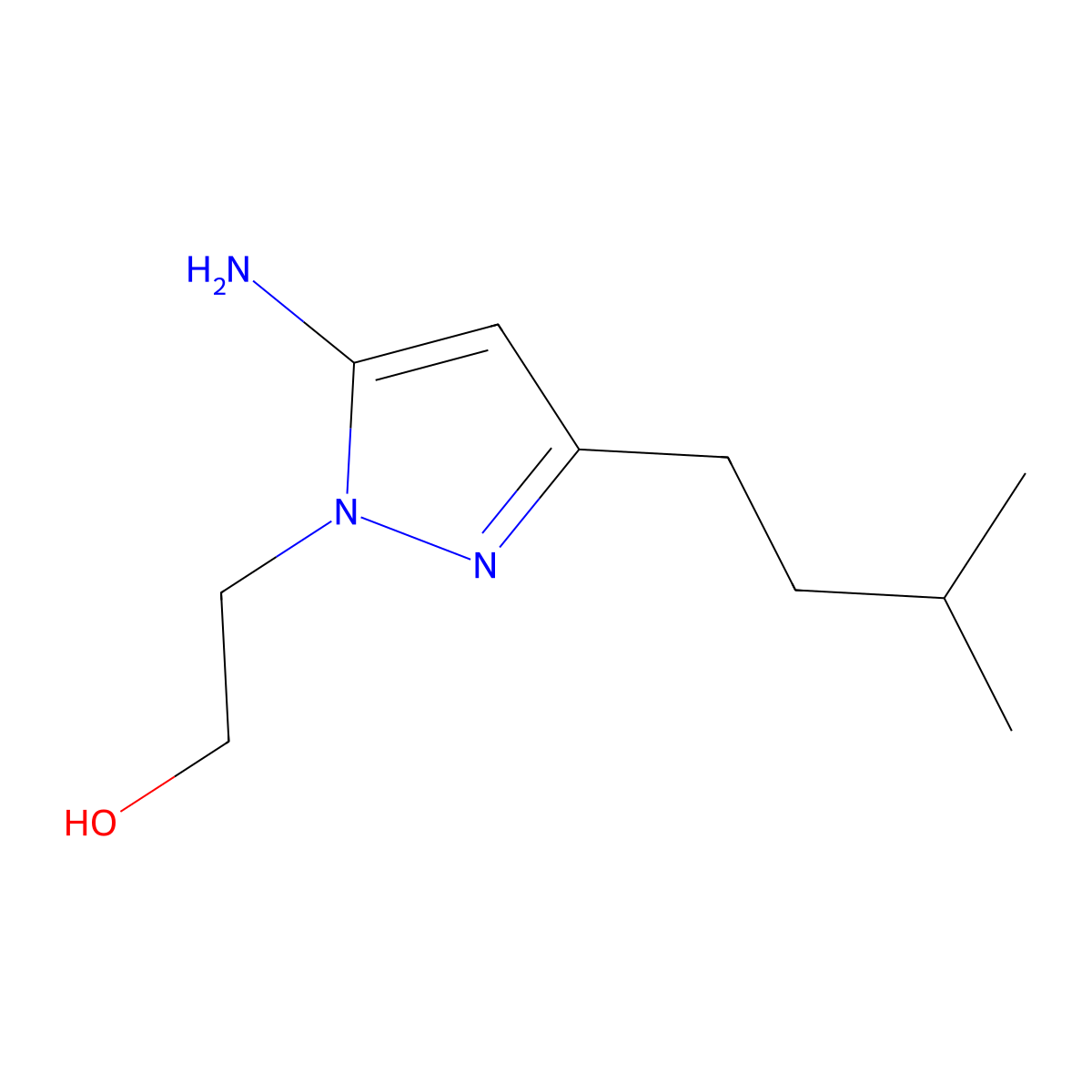 2-(5-Amino-3-isopentyl-1h-pyrazol-1-yl)ethan-1-ol molecular structure, CAS 1152814-89-5