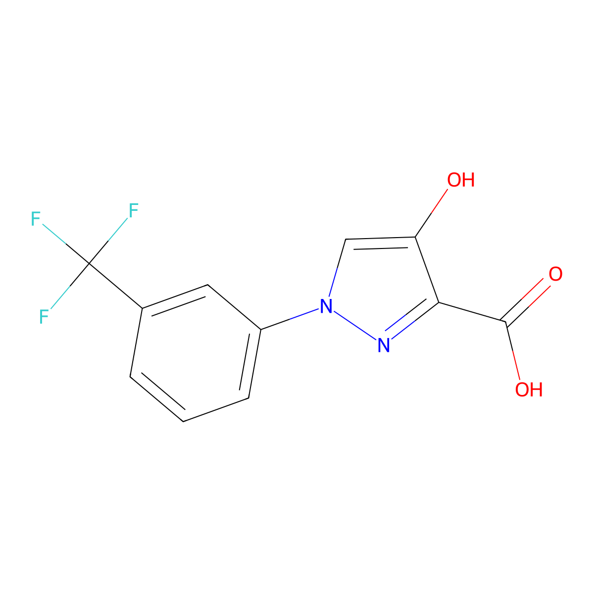 4-hydroxy-1-[3-(trifluoromethyl)phenyl]-1H-pyrazole-3-carboxylic acid molecular structure, CAS 1152815-40-1