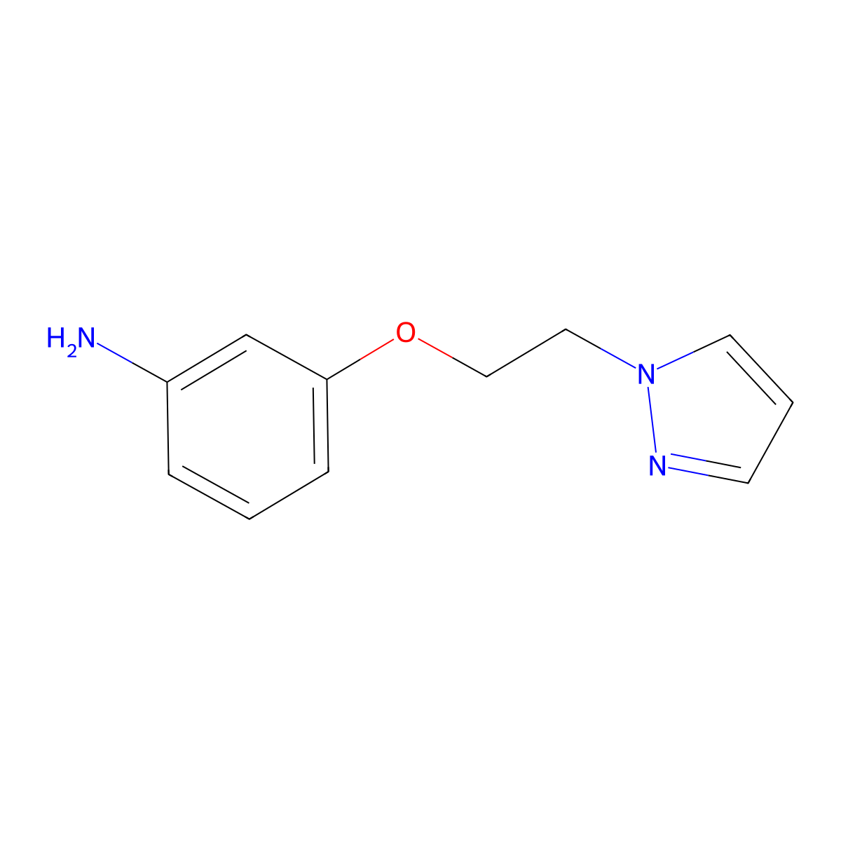 3-[2-(1H-pyrazol-1-yl)ethoxy]aniline molecular structure, CAS 1152819-54-9