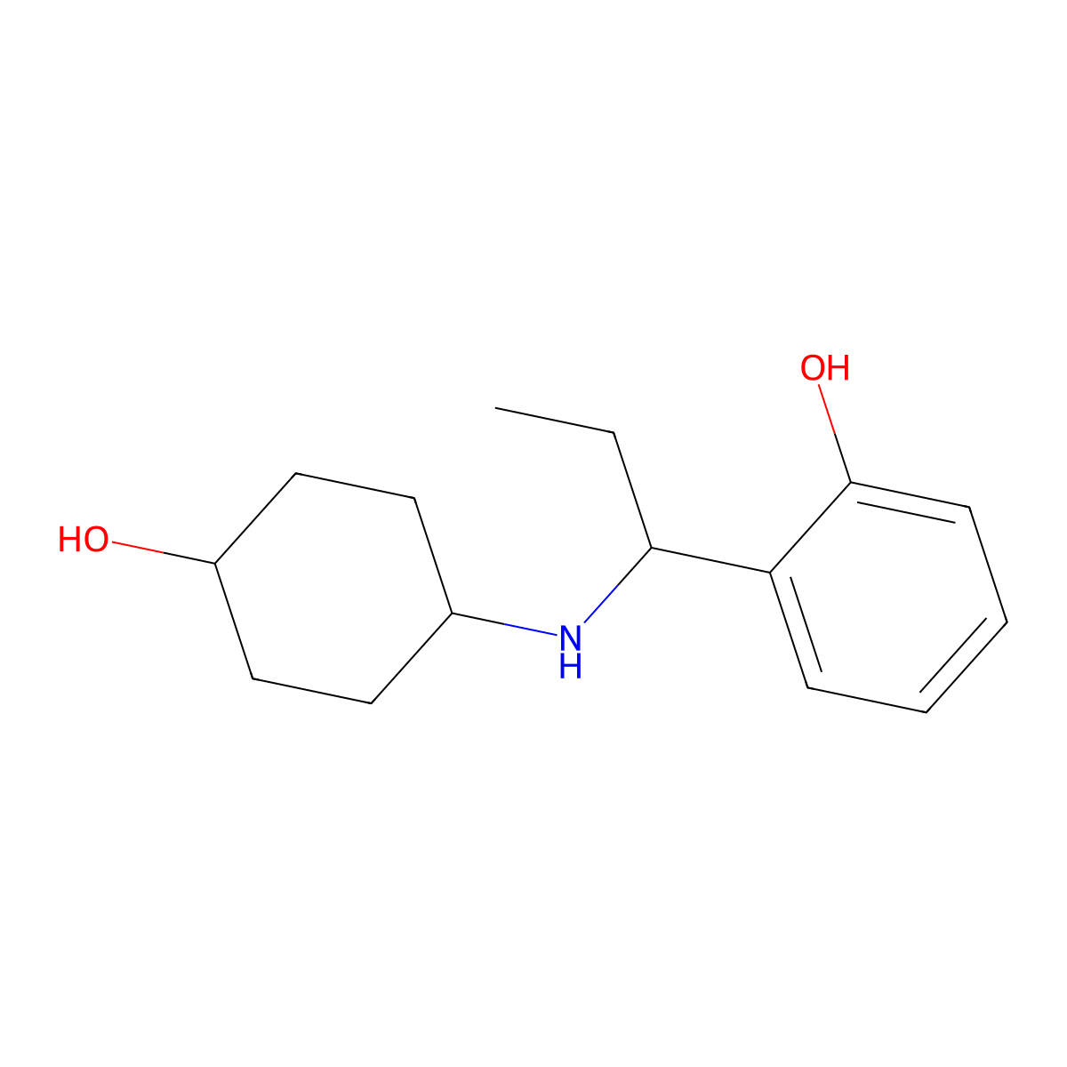 2-{1-[(4-Hydroxycyclohexyl)amino]propyl}phenol molecular structure, CAS 1152819-60-7