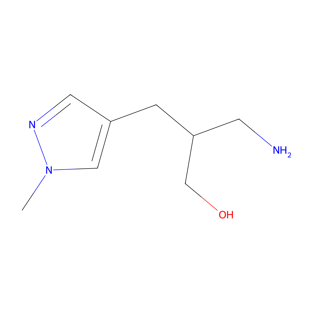 3-Amino-2-[(1-methyl-1H-pyrazol-4-yl)methyl]propan-1-ol molecular structure, CAS 1152820-32-0